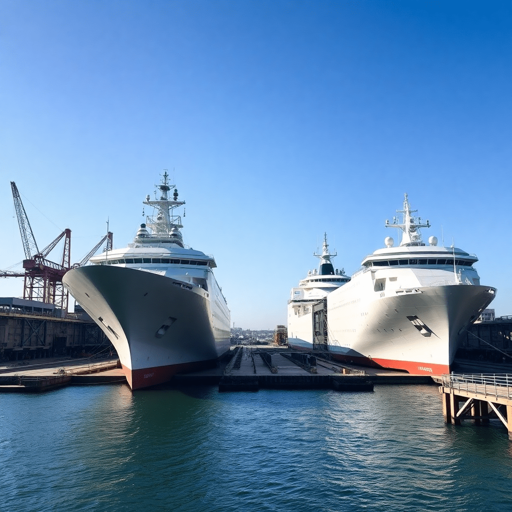 Fincantieri shipyard in Monfalcone Italy