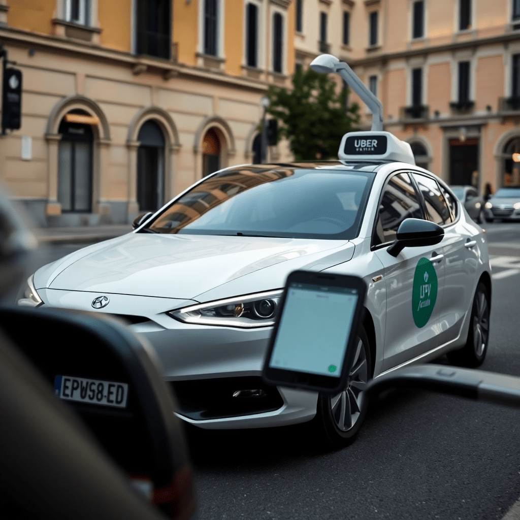 modern taxi cab with clean design, professional transport service